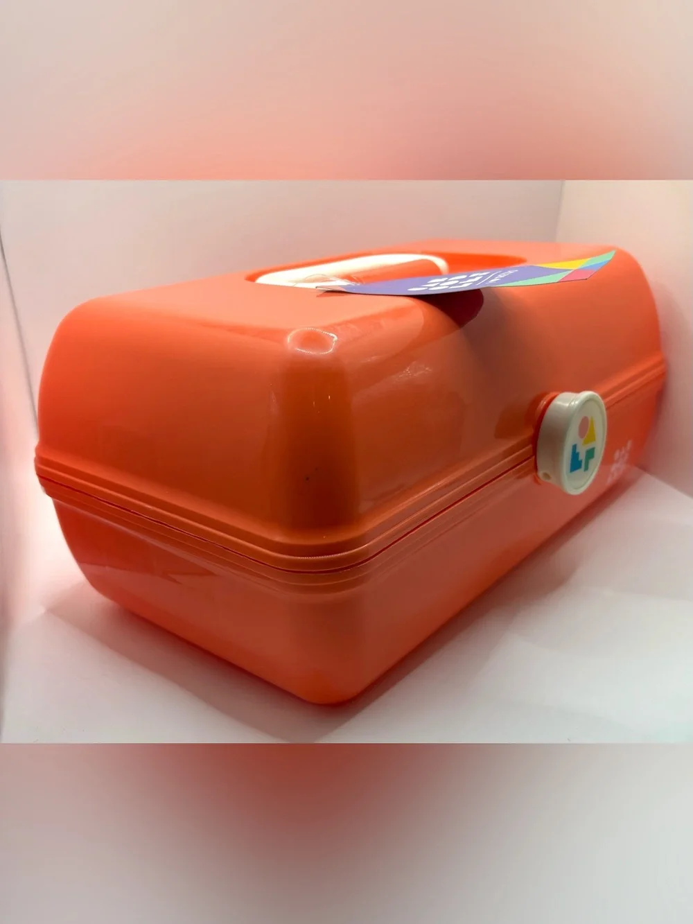 Caboodles On The Go Girl I Love Retro Makeup Travel Mirror Case Peach/Orange NWT